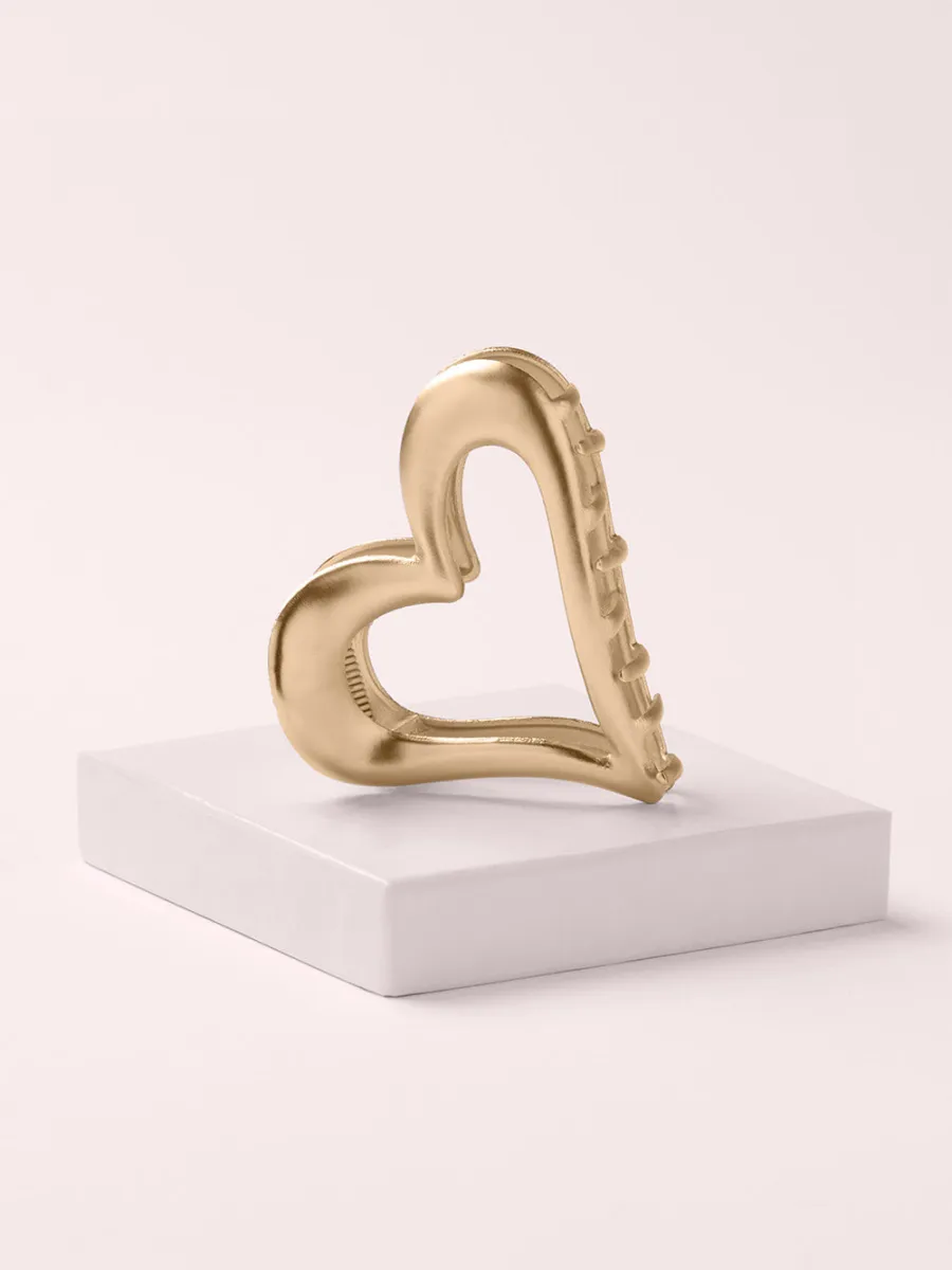 Golden Heart Hair Claw