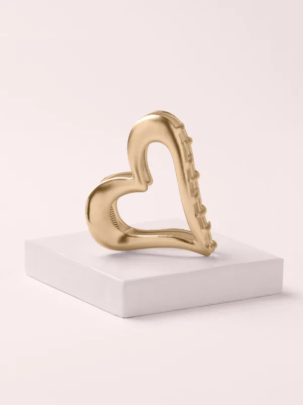 Golden Heart Hair Claw