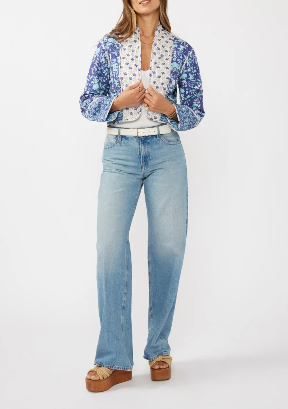 Floral Open Front Jacket