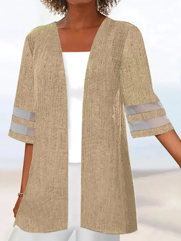 Casual Wrap Plain Loose Kimono