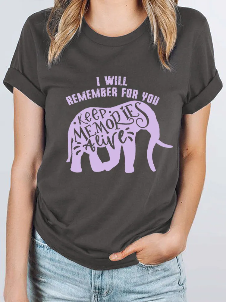 I Will Remember For You Purple Elephant Alzheimers Awareness Women'S T Shirt