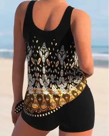 Women Two Piece Tankini Swimsuit Black Tankinis