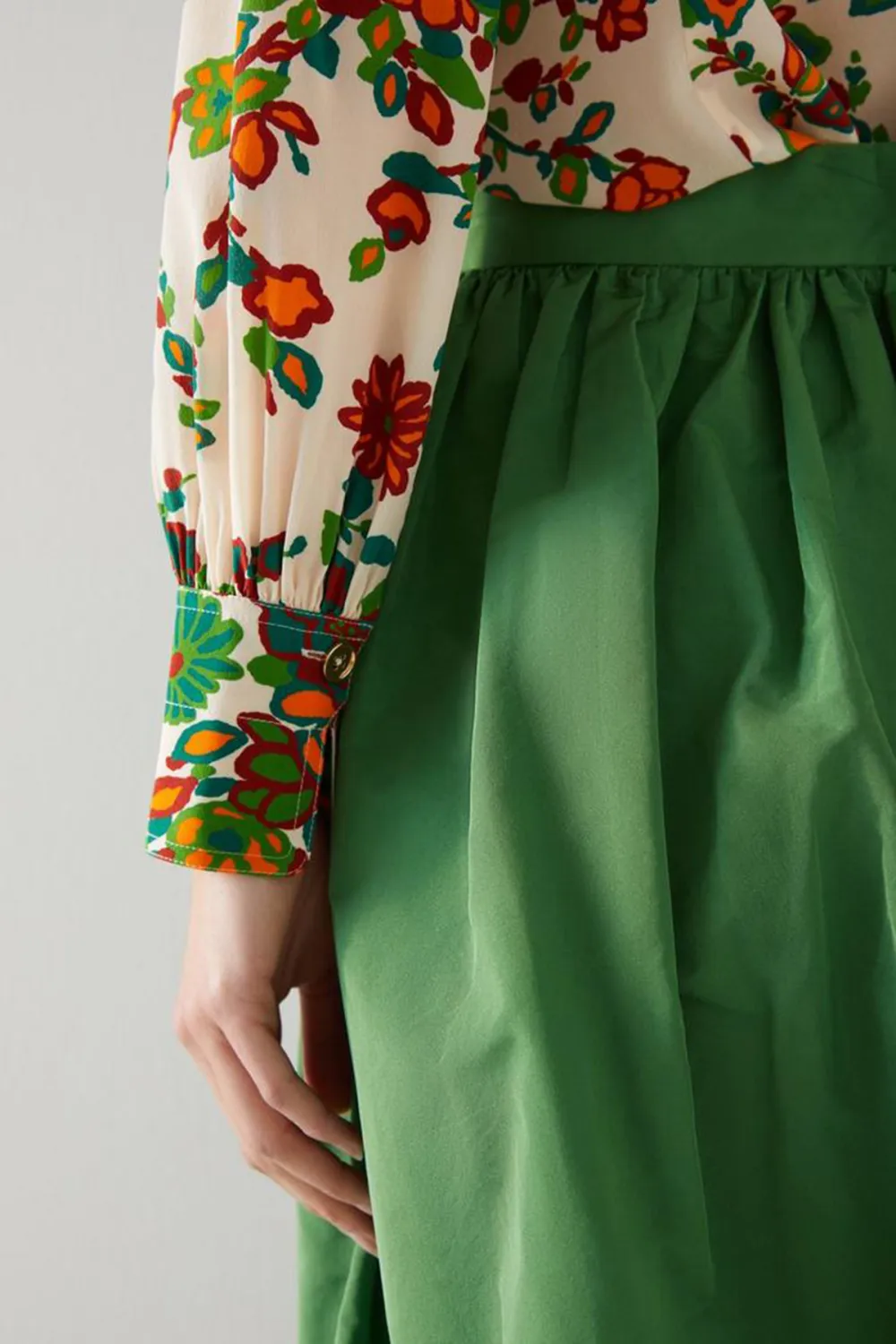 Colorful Floral Print Long Sleeve Button Down Shirt