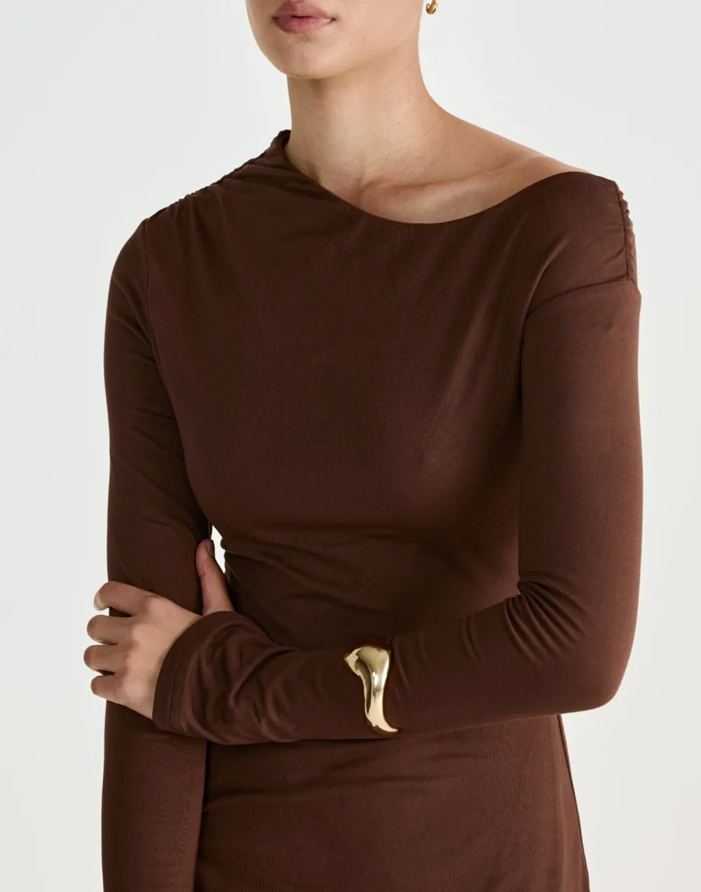 Designer Asymmetric Neckline Mini Dress