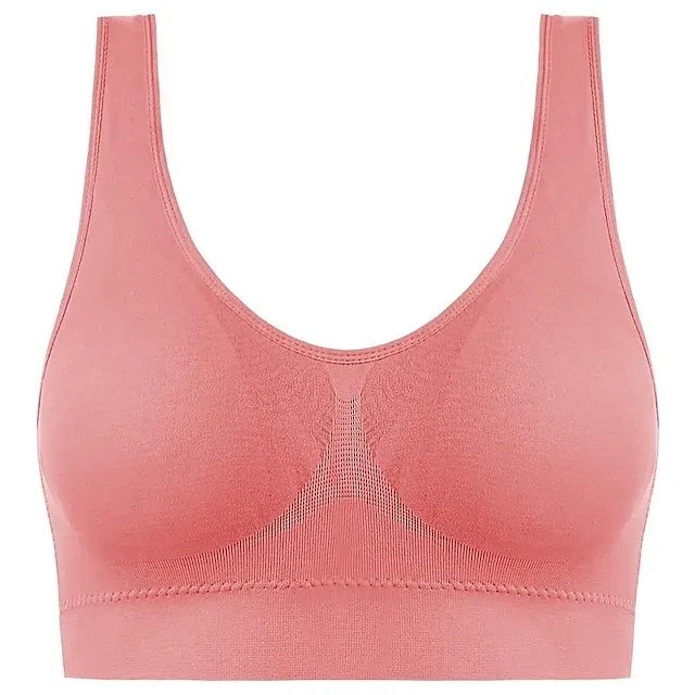 Underwear Women's Plus Size Deep U Comfortable Beauty Back Yoga Vest with Pads No Steel Ring Gathered Shock-proof Sports Bra