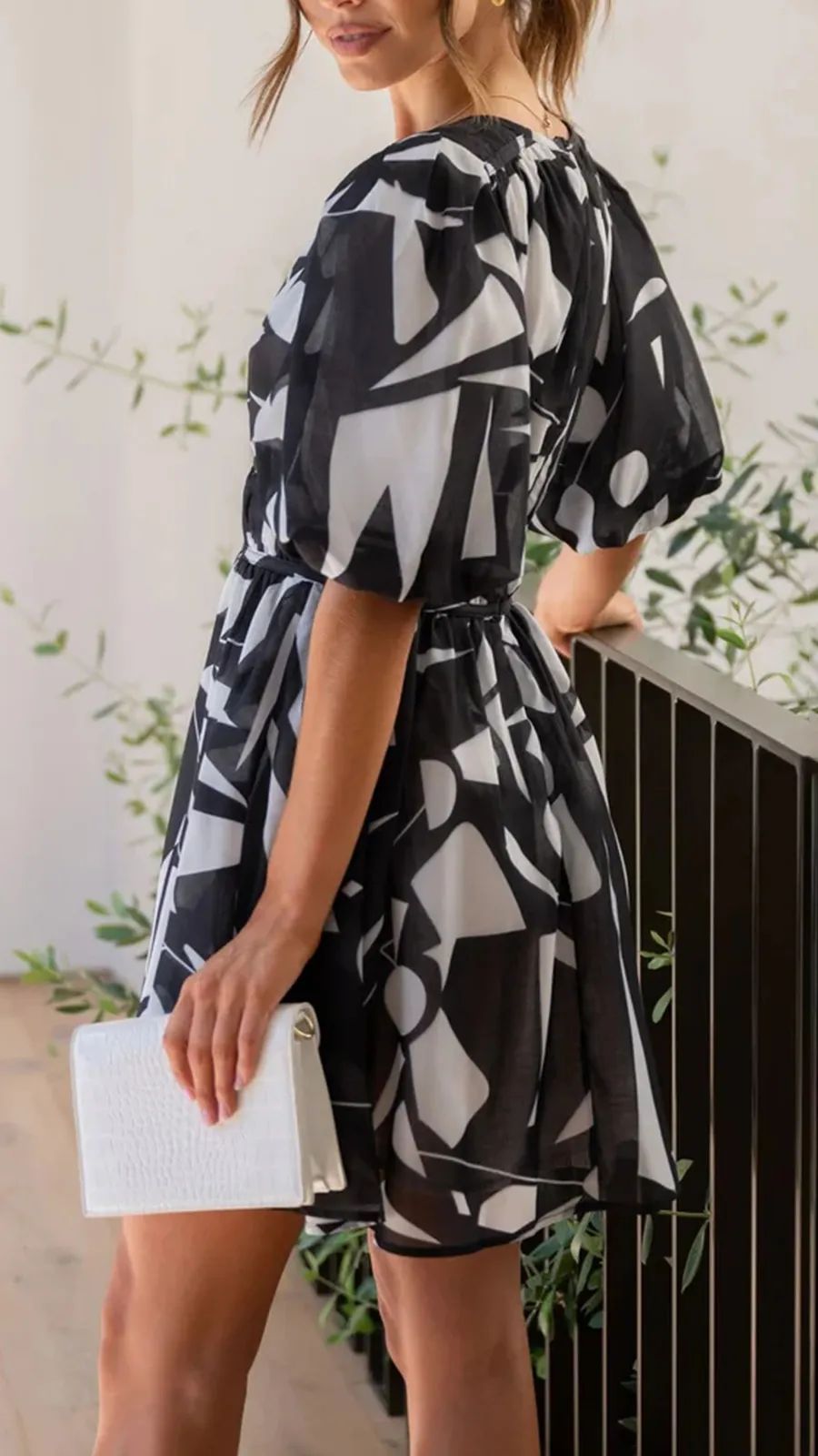 Short Puff Sleeve Mini Dress