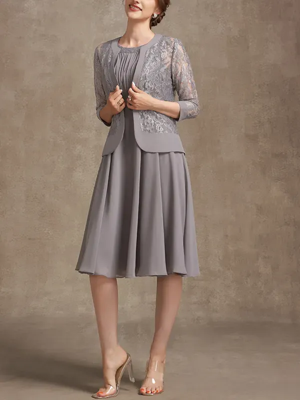 Round Neck Sleeveless Dress Top Set