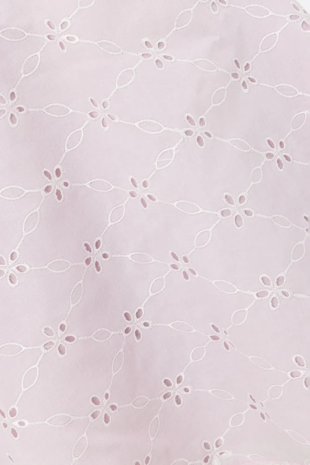 Eyelet Detailing Cut Out Mini Dress