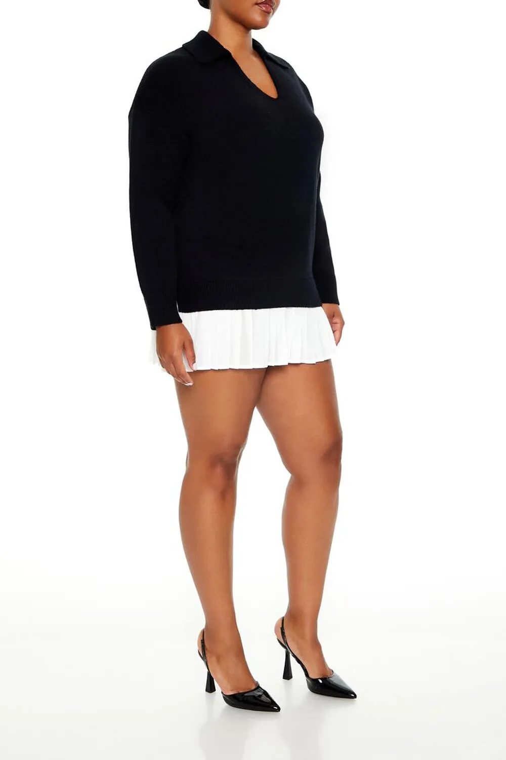 Plus Size Combo Sweater Dress