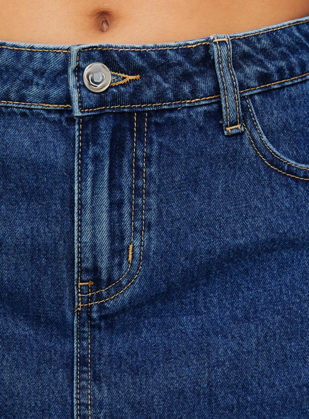 Mid-Waist Denim Mini Skirt