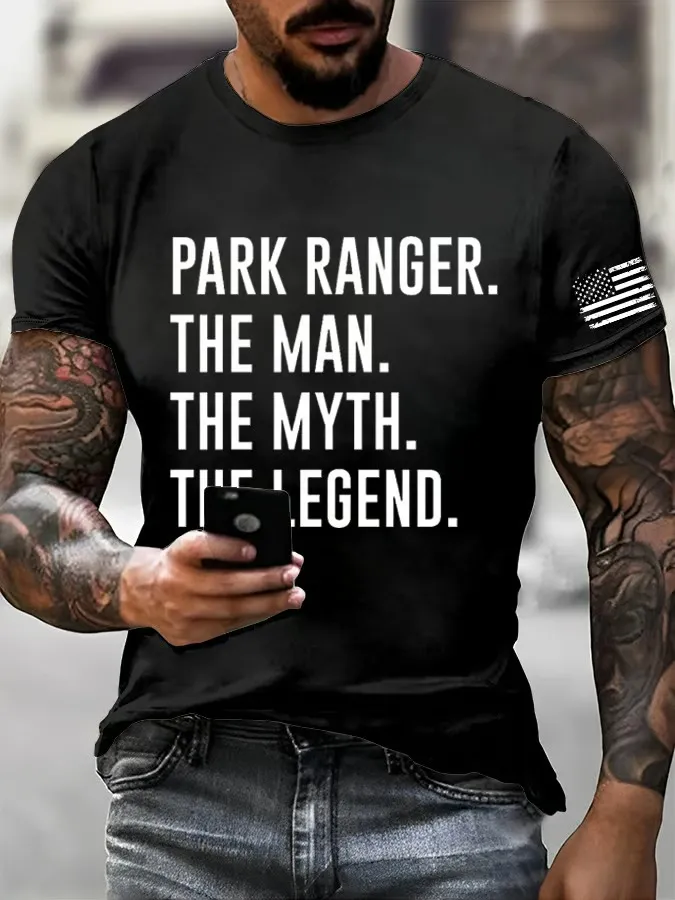 Men'S T-Shirt Men'S Park Ranger. The Man. The Myth. The Legend. Printed Casual T-Shirt