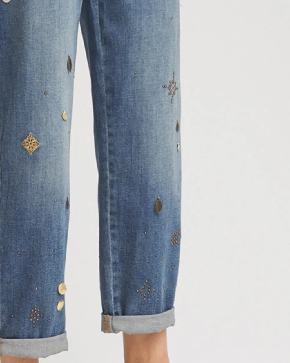 Embellished Cropped Jeans