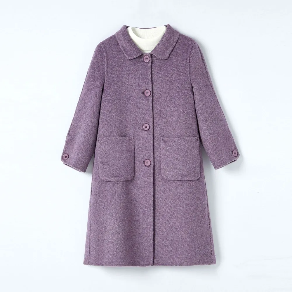 Stand Collar Solid Mid-Length Trench Coat