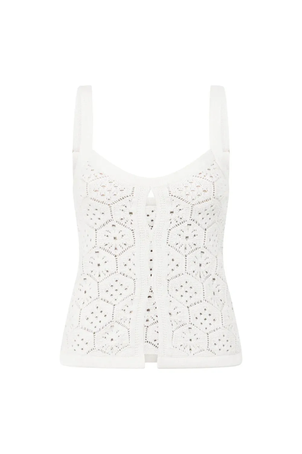 Crochet Cut Out Spaghetti Strap Top