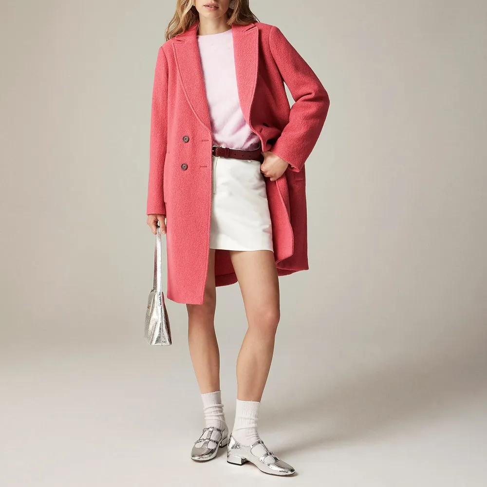 Plain topcoat boiled wool