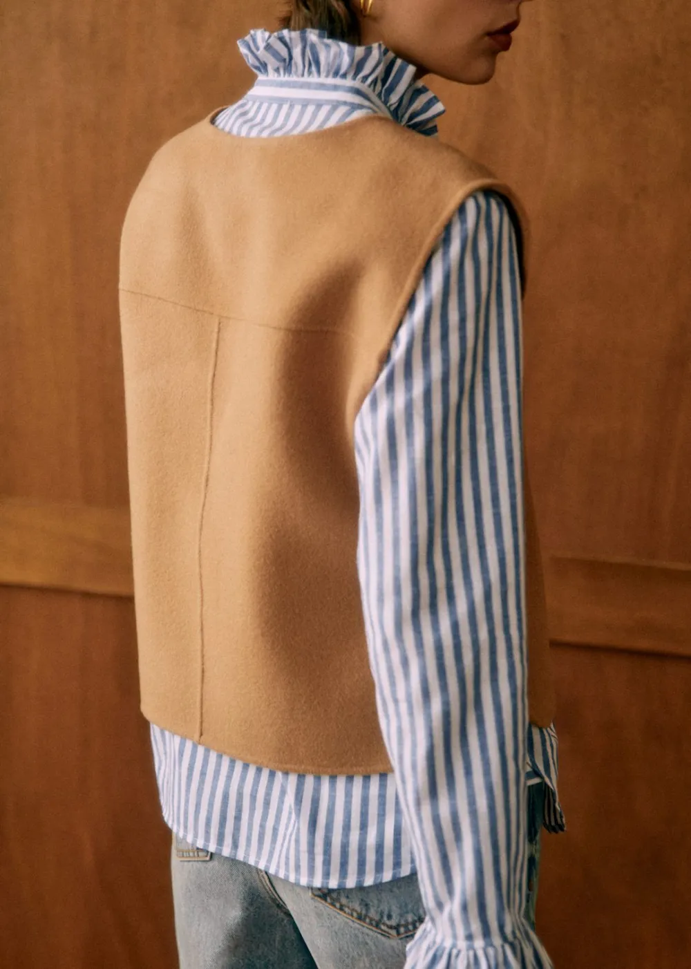 Solid Color Double-Faced Sleeveless Jacket