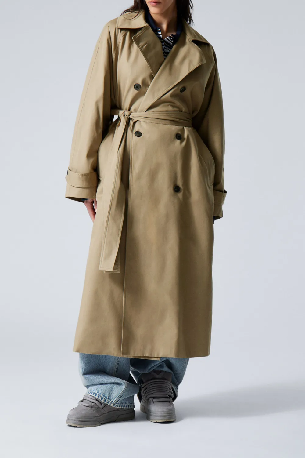 Tied Button Up Long Coat
