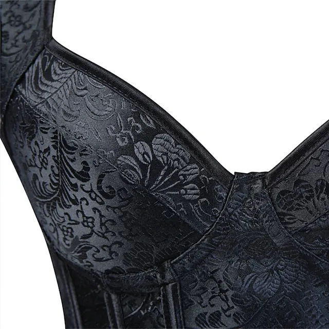 Corset Women's Corsets Halloween Wedding Party Party & Evening Plus Size Black White Purple Breathable Overbust Corset Zipper Lace Up Backless Tummy Control Push Up Flower All Seasons