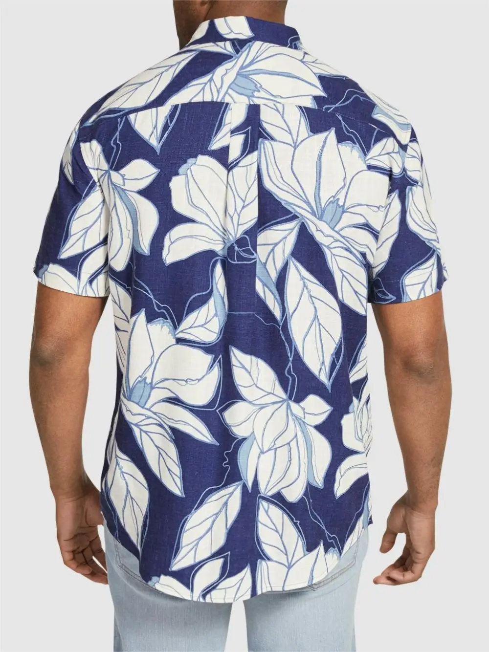 NAVY PRINTED SHORT SLEEVE SHIRT