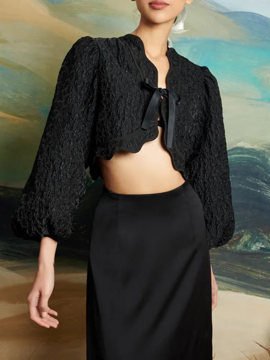 Casual Jacquard Regular Bolero