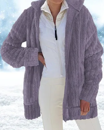 Plush Solid Zipper Jacket