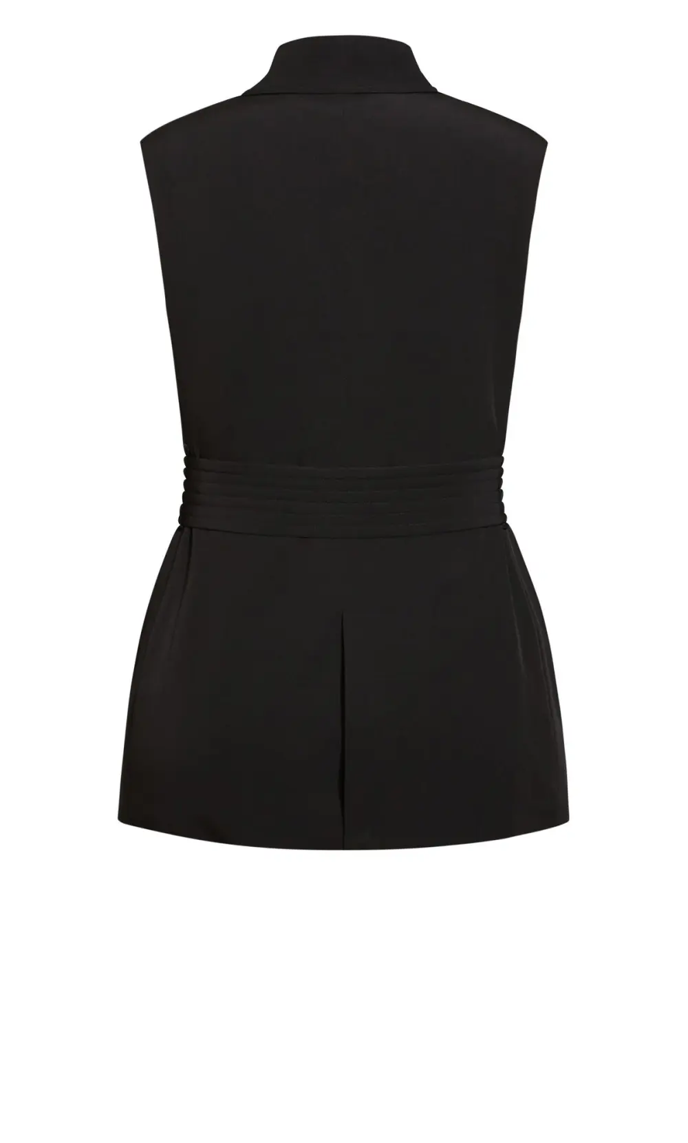 Evans Baptiste Black Dawn Buckle Up Sleeveless Blazer