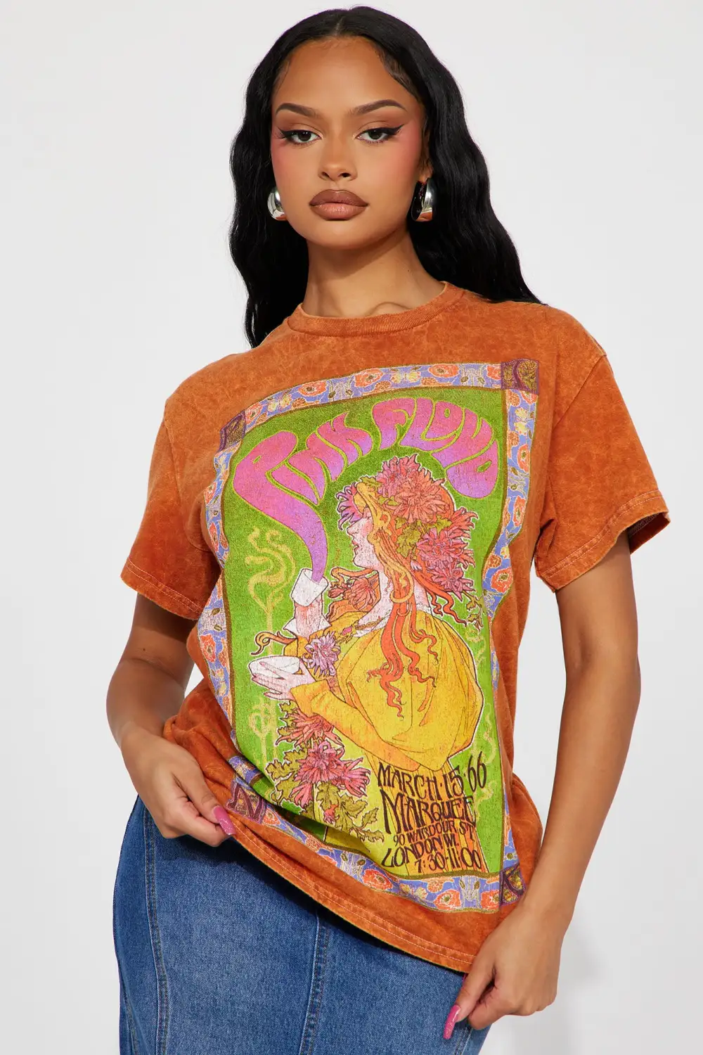 Pink Floyd 1966 Washed Tshirt - Rust