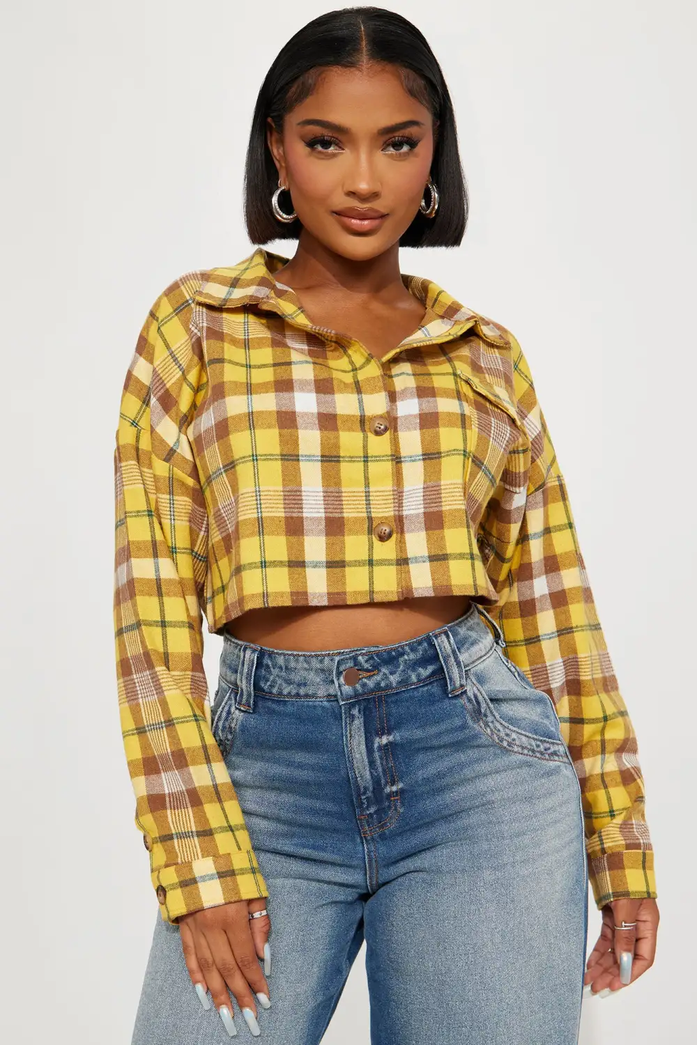 Checked Out Plaid Shirt - Mustard