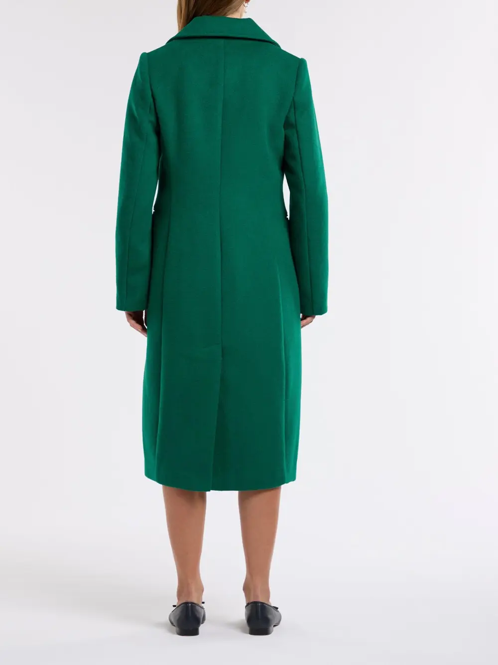 Green Solid Longline Coats