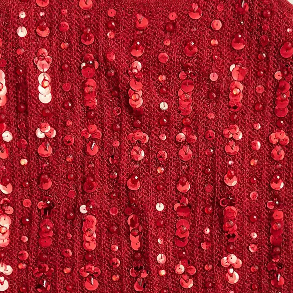 Embellished Pointelle Sweater Tank Tops