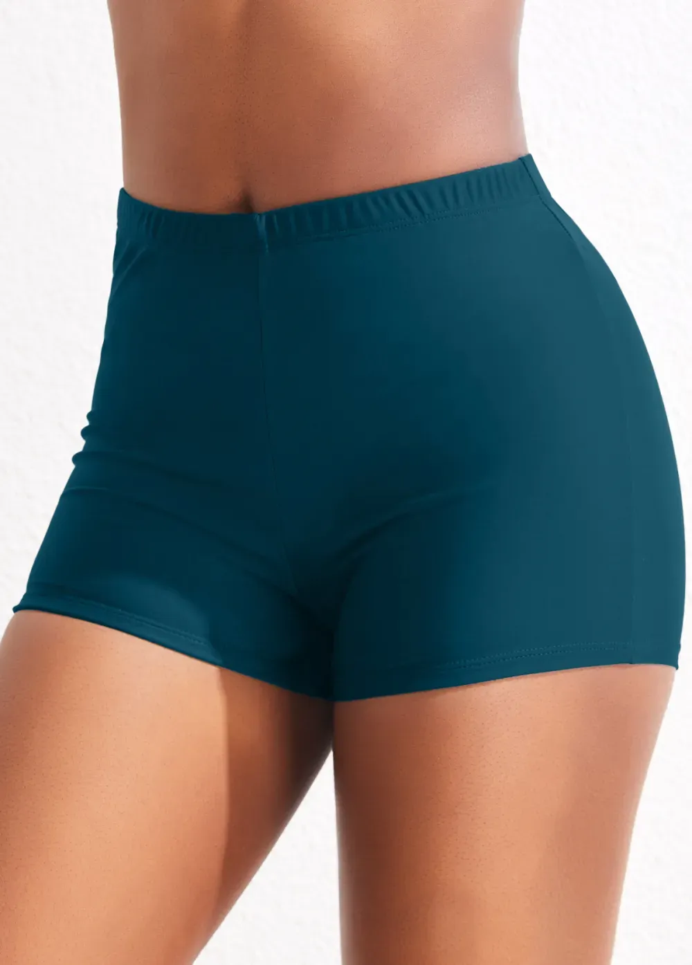 Mid Waisted Peacock Blue Swim Shorts
