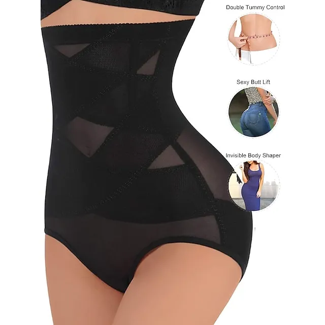 Women's Tights Shorts High Waisted Hip Lift Up Mesh Classic Regular Spring, Fall, Winter, Summer Black color