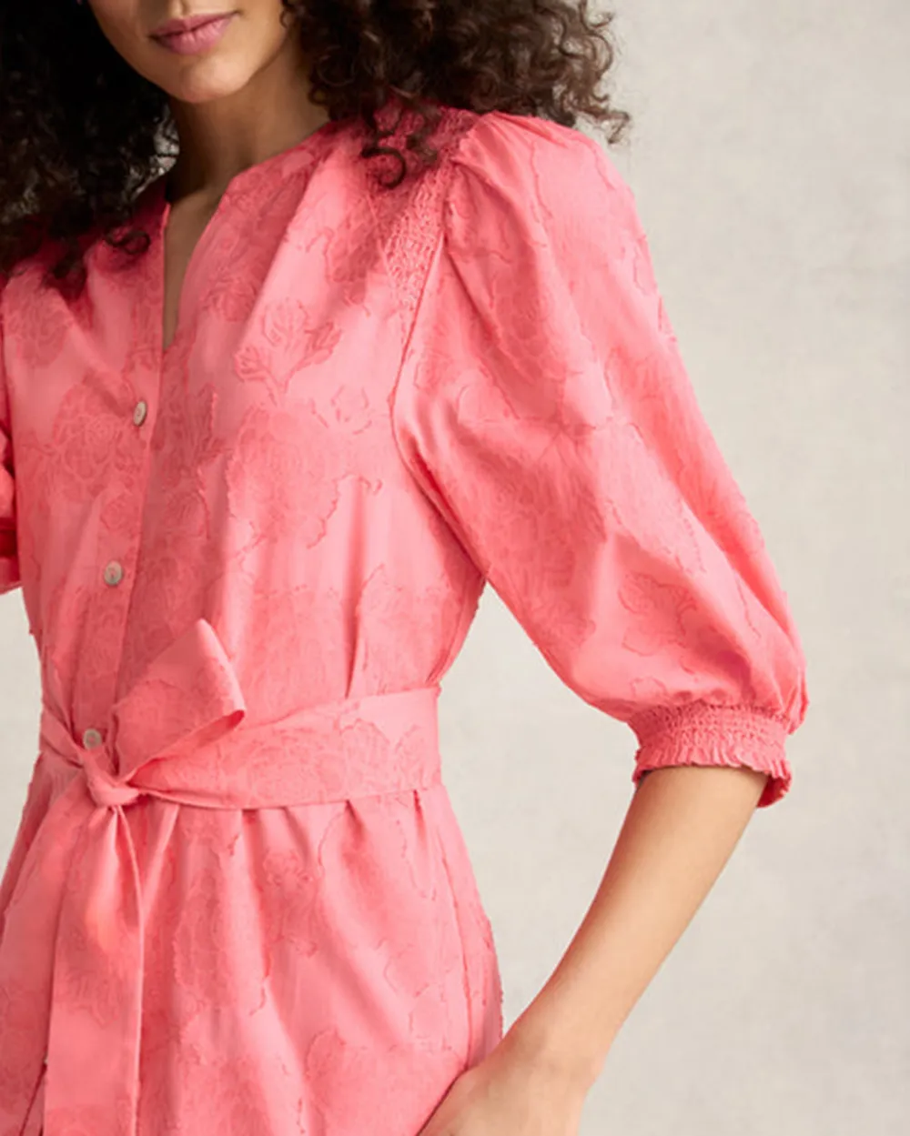 Smock Detail Cotton Dress