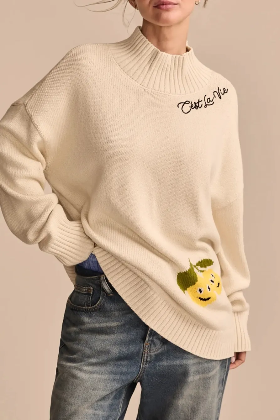 Turtledove Intarsia Turtleneck