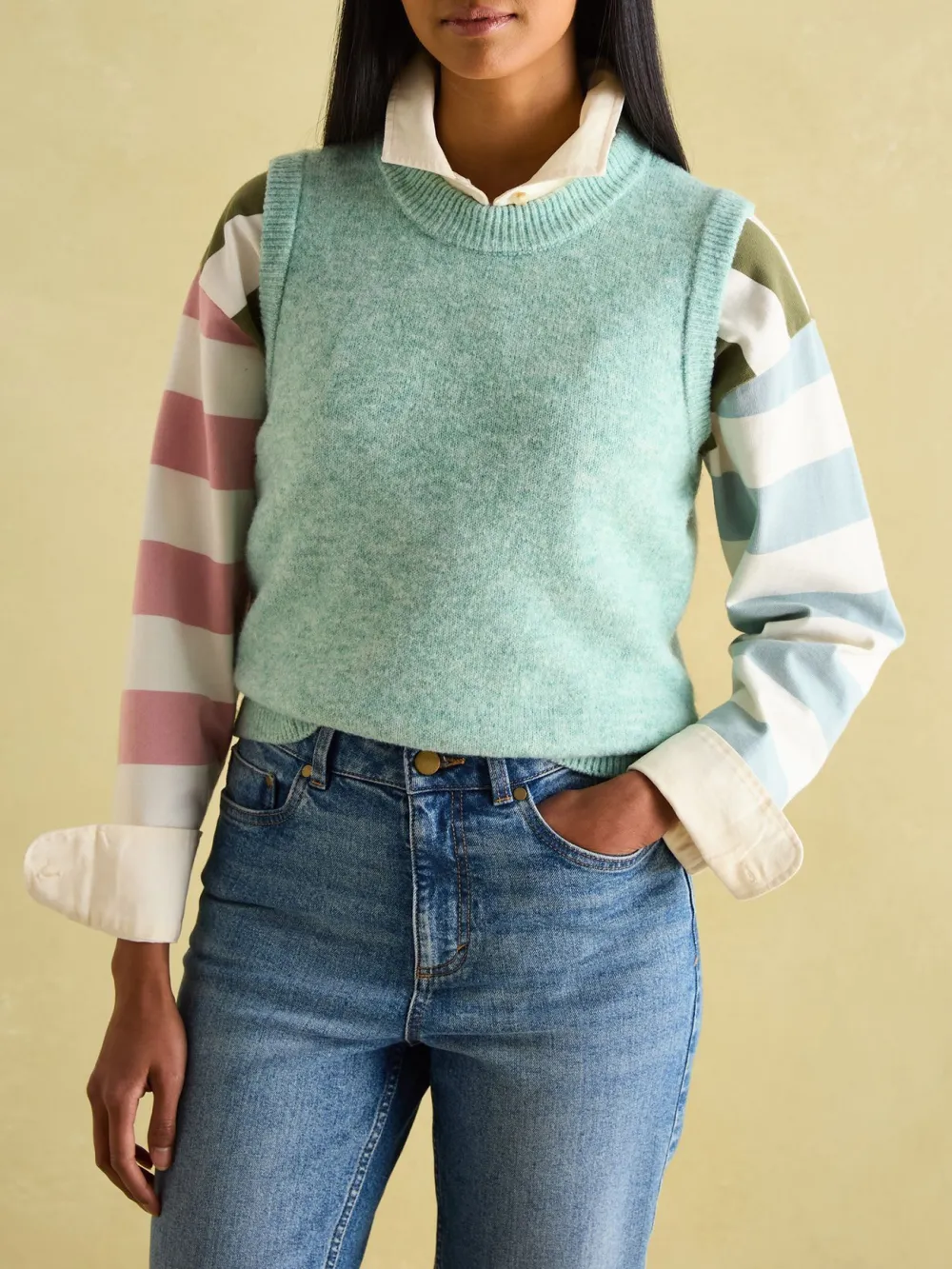 Pink Casual Style Knitted Vest