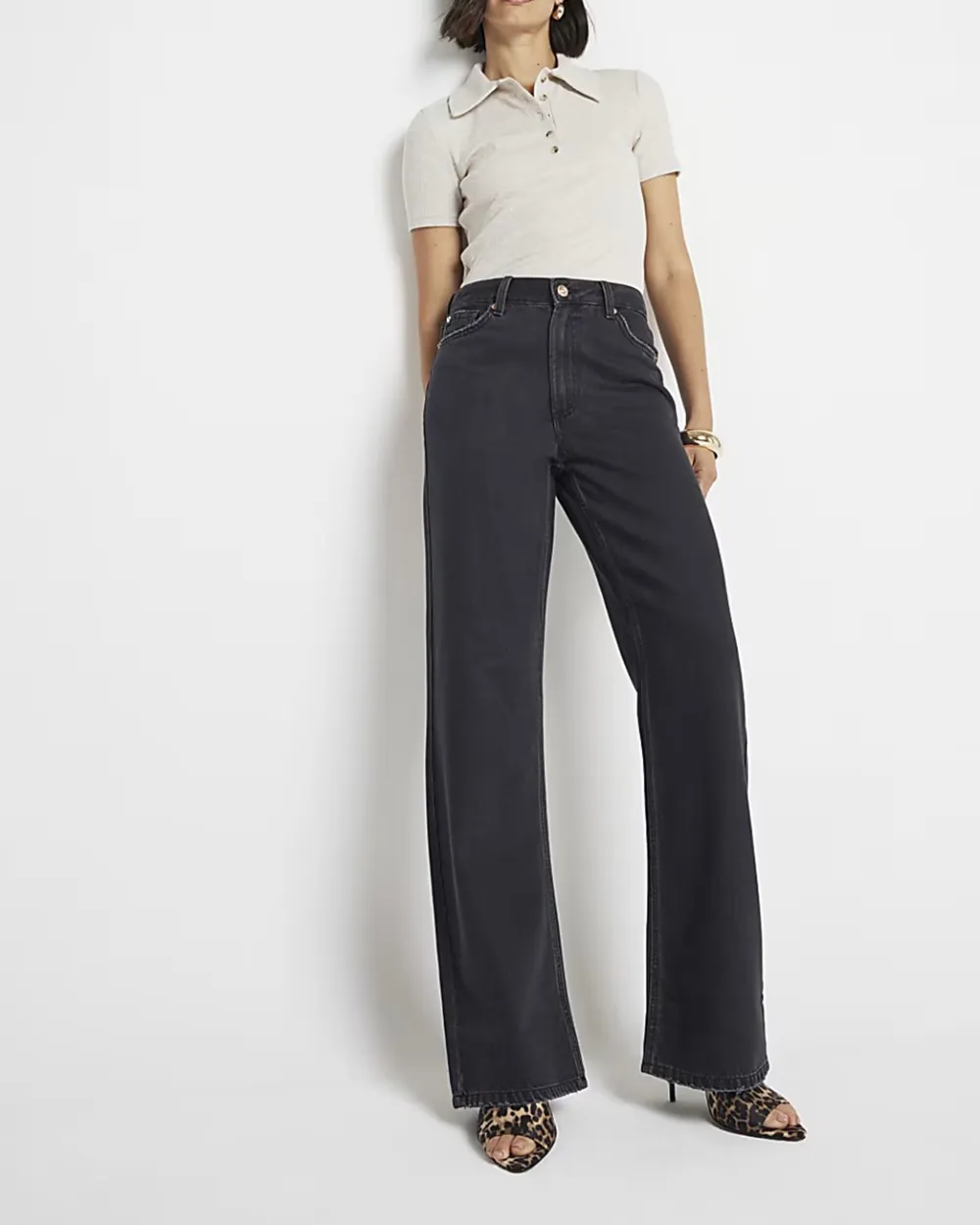 Simple Design All-Match Solid Color Women's Jeans