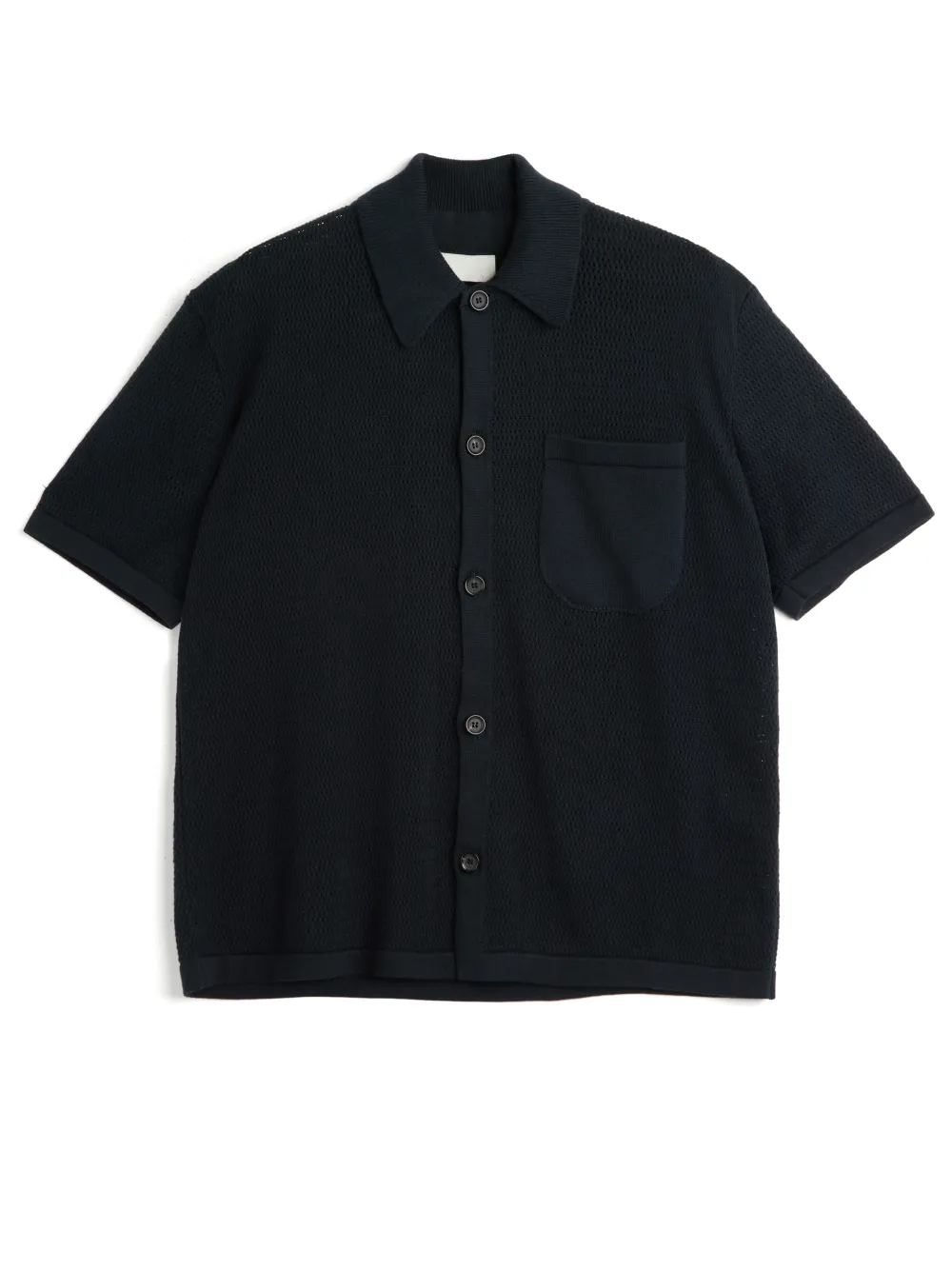 Navy Short Sleeve Knitted Shirt