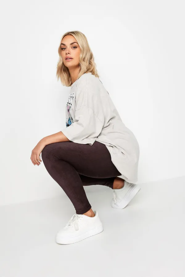 YOURS Curve Black Cord Stretch Leggings