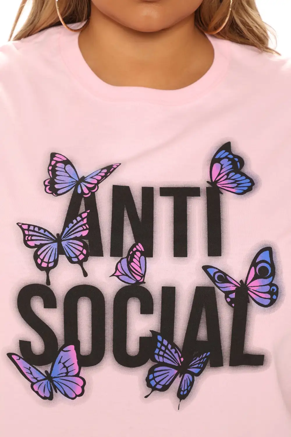 Remaining Anti Social Butterfly Top - Pink