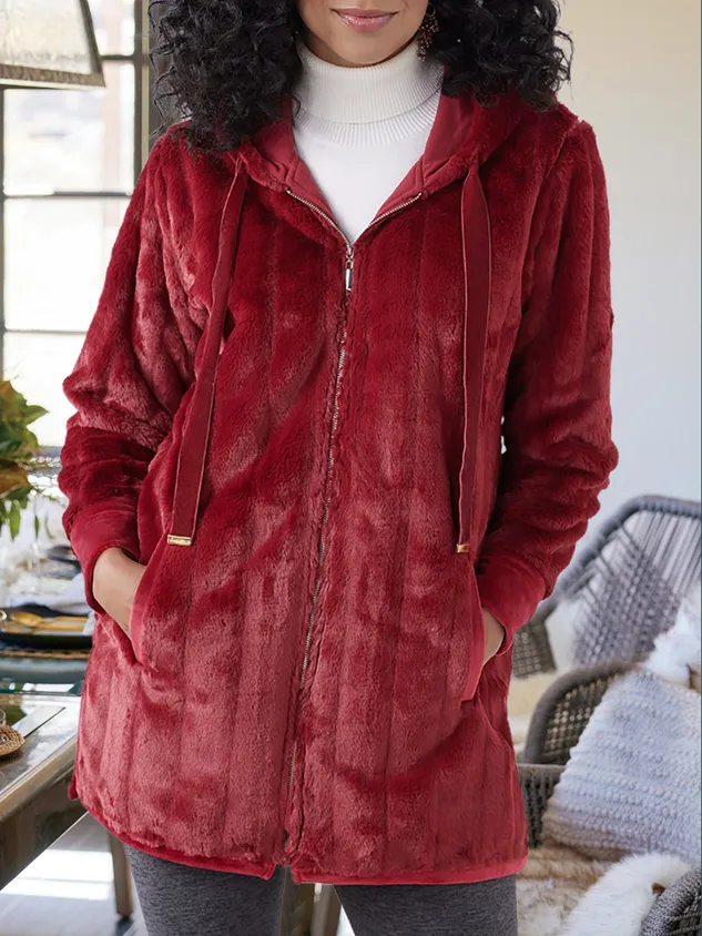 Casual Hooded Teddy Jacket
