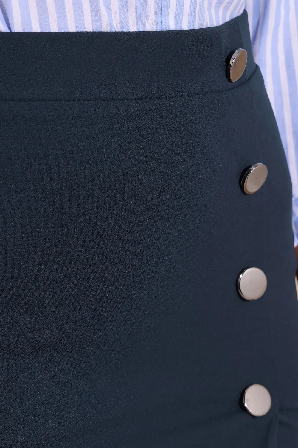 Side Button High Rise Skirt