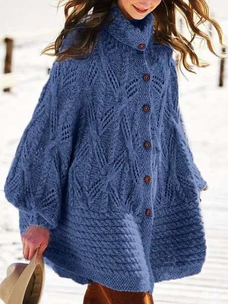 Sweater plus size Vintage Cotton Knitted Sweater coat