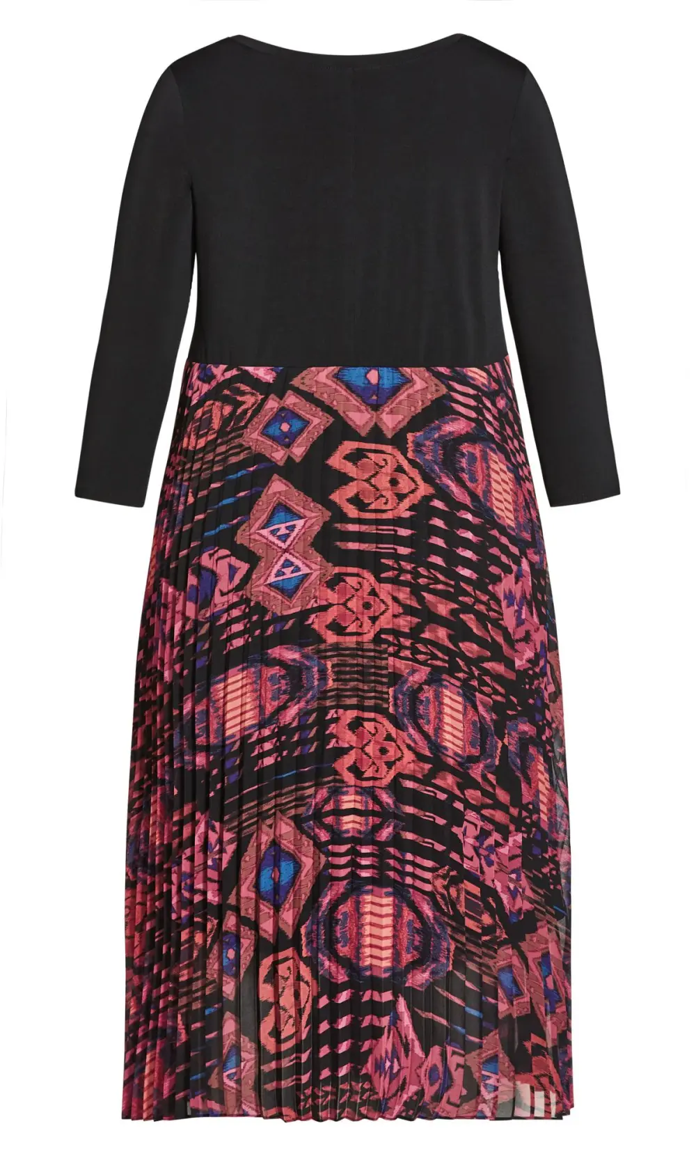 Evans Black & Pink Aztec Print Wrap Dress