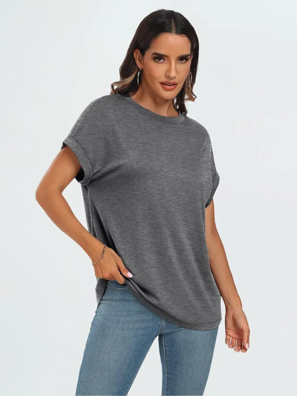 AUTOMET Women Tops Casual Basic T Shirts Loose Fit Crewneck Short Sleeve Summer Outfits