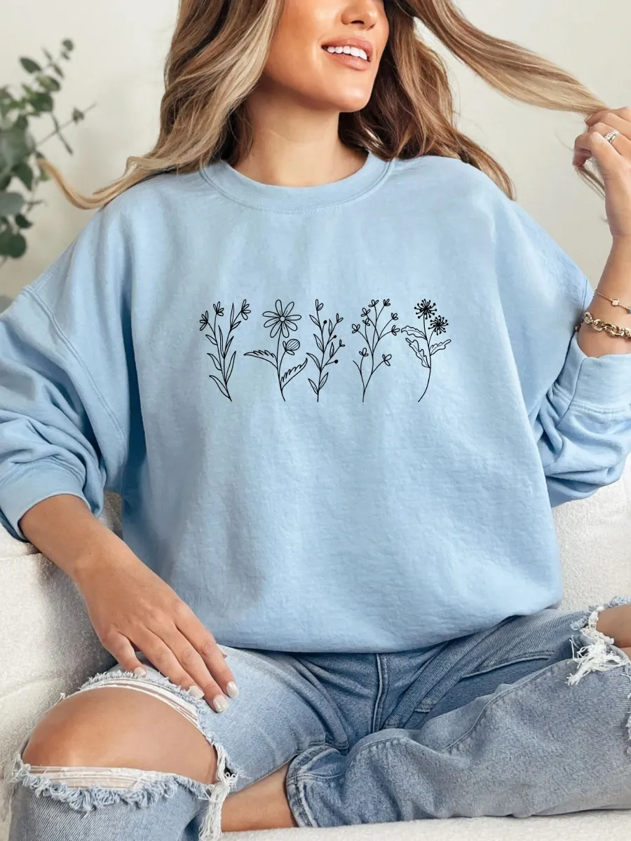 Botanical Line Art Sweatshirt
