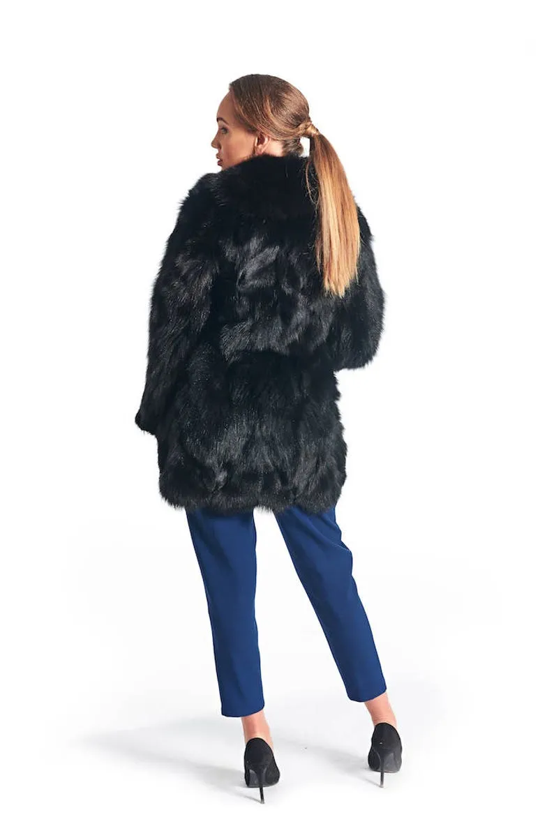 Luscious Black Fox Fur Coat