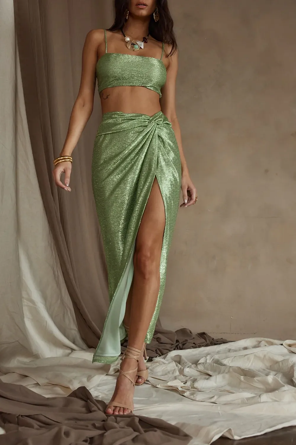 Sexy Shimmering Cropped Top