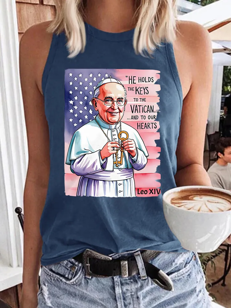 Women's He Holds The Keys To The Vatican And To Our Hearts Crew Neck Vest