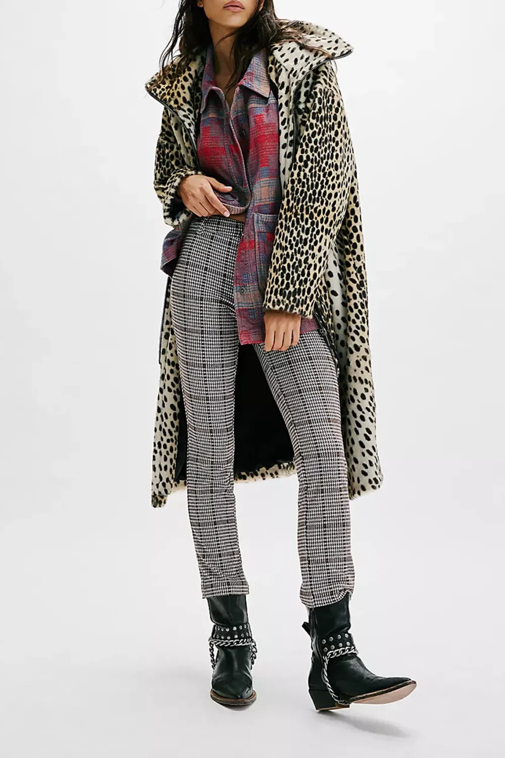 Slim Fit Checkered Pants