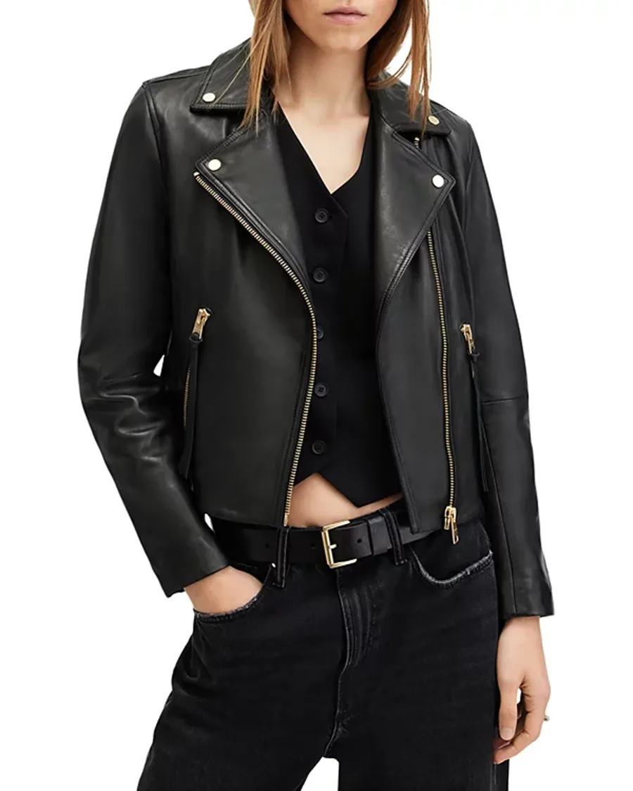 Slim Fit Leather Biker Jacket